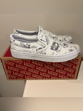 Vans White Slip-On Sneakers Low Tide